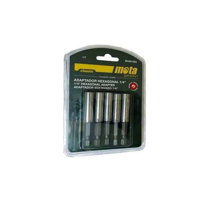 Adaptadores hexagonais magnetico ¼ pol ø10 x 60 mm, jogo 5 peças