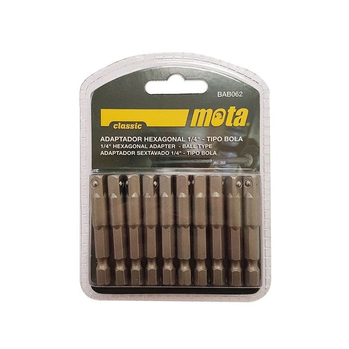Adaptadores hexagonais t. bola 50 mm ¼ pol, 10 un