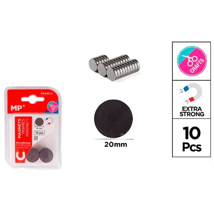 Ímãs de fixação ø20 mm, 10 un, blister