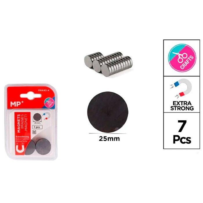 Ímãs de fixação ø25 mm, 7 un, blister