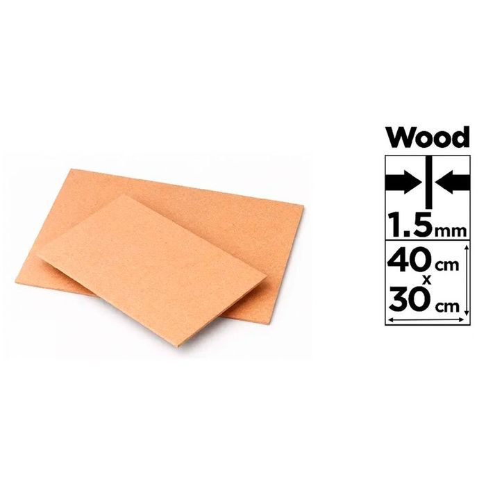 Placa de mdf para artesanato, 3 mm de espessura, 30 x 40 cm