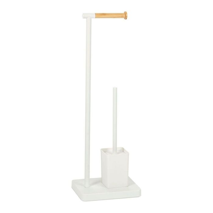 Suporte papel higienico + piaçaba metal branco ba72127 andrea house