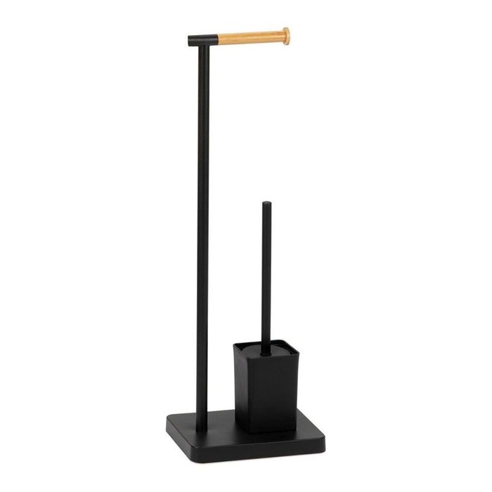 Suporte papel higienico + piaçaba metal preto ba72129 andrea house
