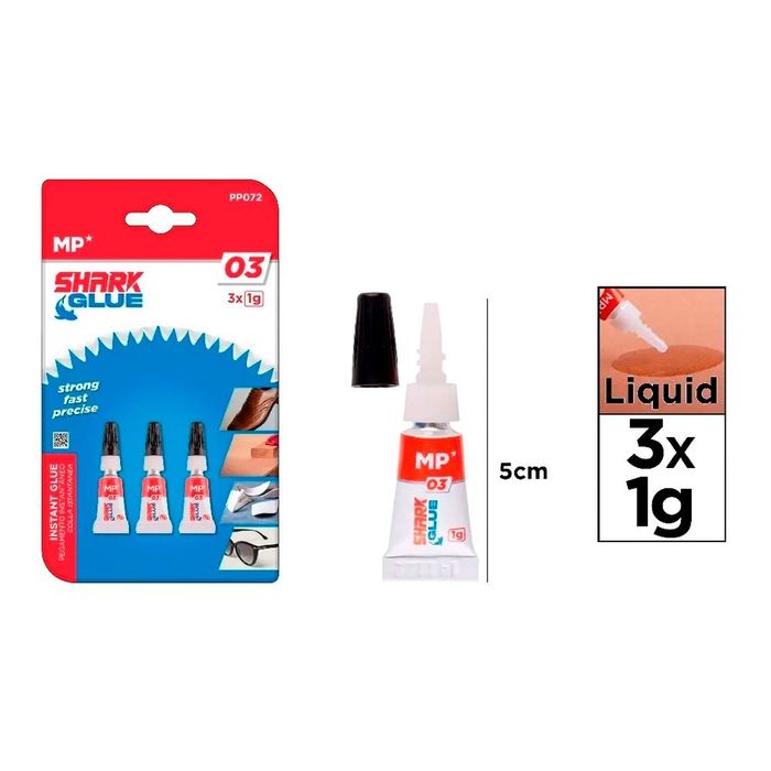 Cola instantânea de cianoacrilatos hark glue 03, 3 uds x 1 g, blister