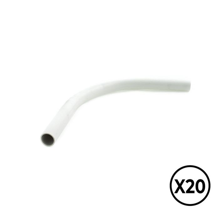 Pvc rígido curvo ø 16 mm, cinza, 20 unid.