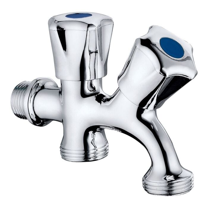 Torneira de máquina de lavar roupa - louça, série basic, cromada, ½ x ¾ x ¾ pol, 112 x 84,5 mm