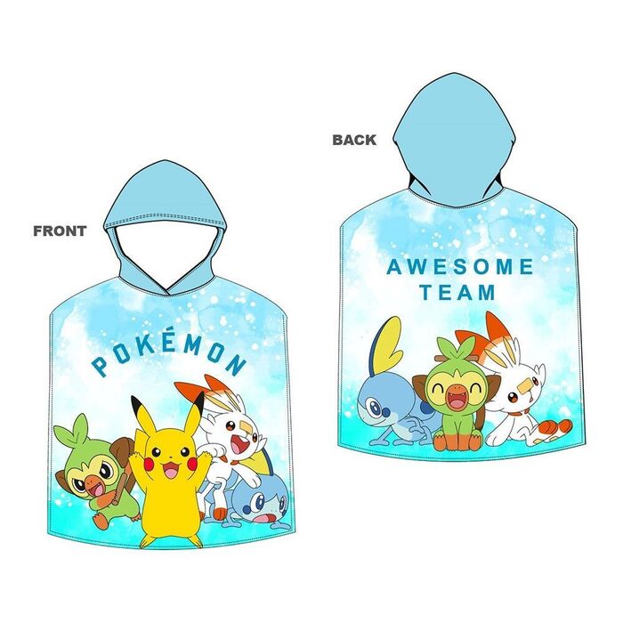 Poncho de praia infantil 55 x 110 cm pokemon