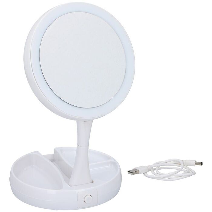 Espelho led com ampliação 16 x 16 x 29 cm