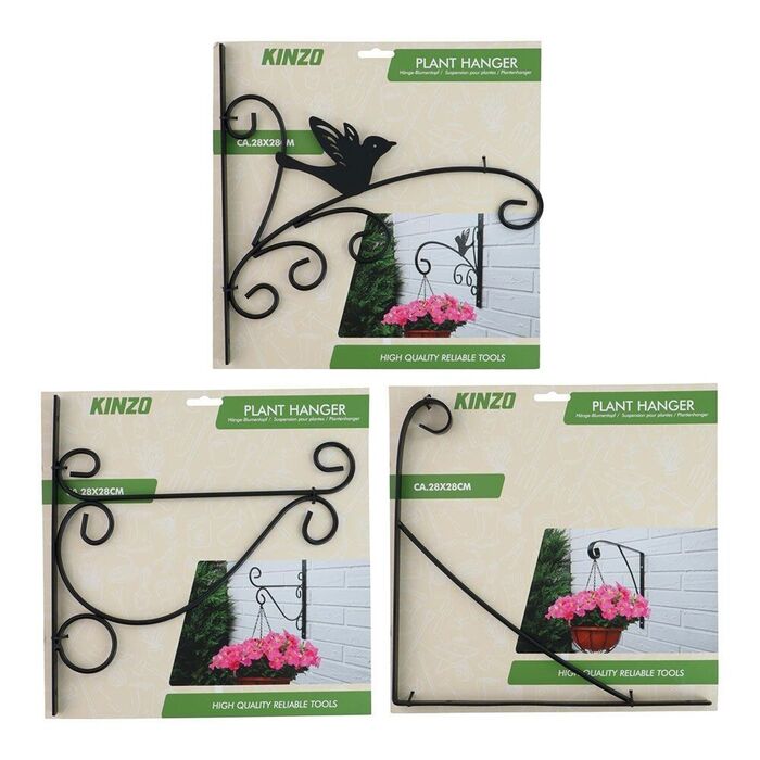 Suporte para suspensão de plantas preto, modelos sortidos, 28 x 28 cm