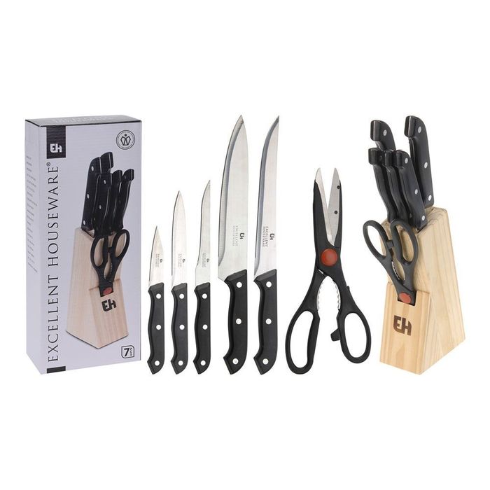 Suporte com 5 facas + 1 tesoura de cozinha