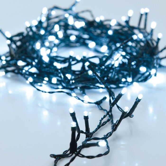 Grinalda fixa, 180 leds de luz fria, exterior, 13,5 m