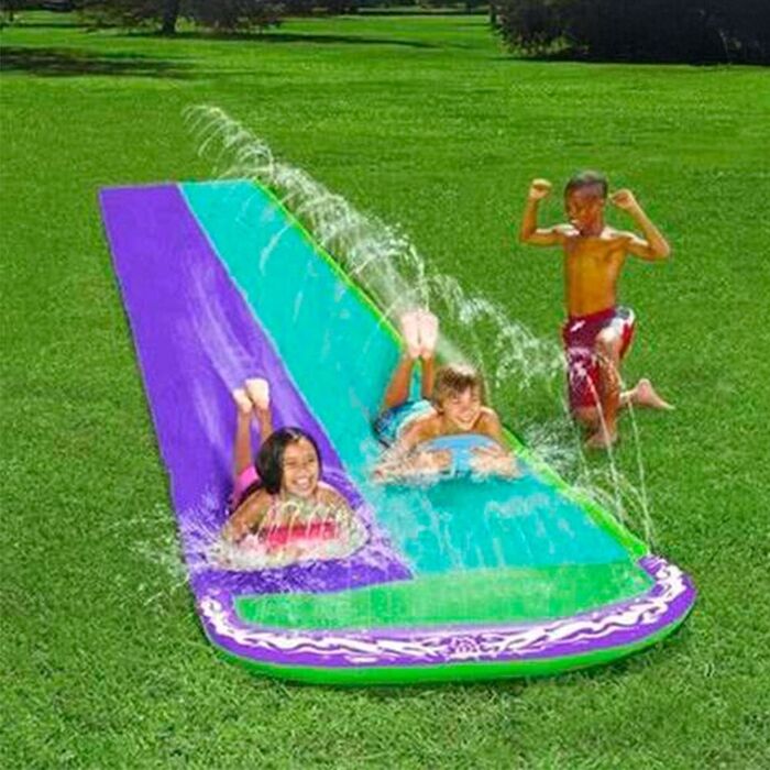 Rampa deslizante de pvc com água, 145 x 482 cm