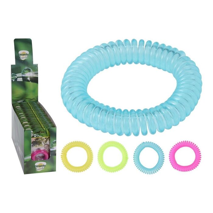 Pulseira espiral anti-mosquitos com citronela. ø6cm cores sortidas