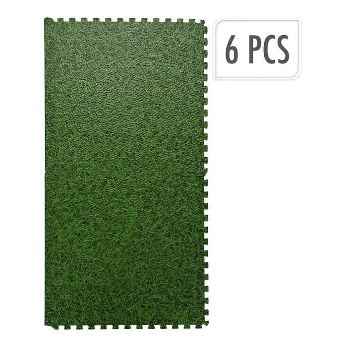 Pavimento tipo puzzle de espuma eva com design de relva 40 x 40 x 1 cm, 6 unid
