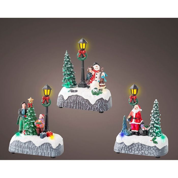Figura de natal led com candeeiro de rua, 3 modelos