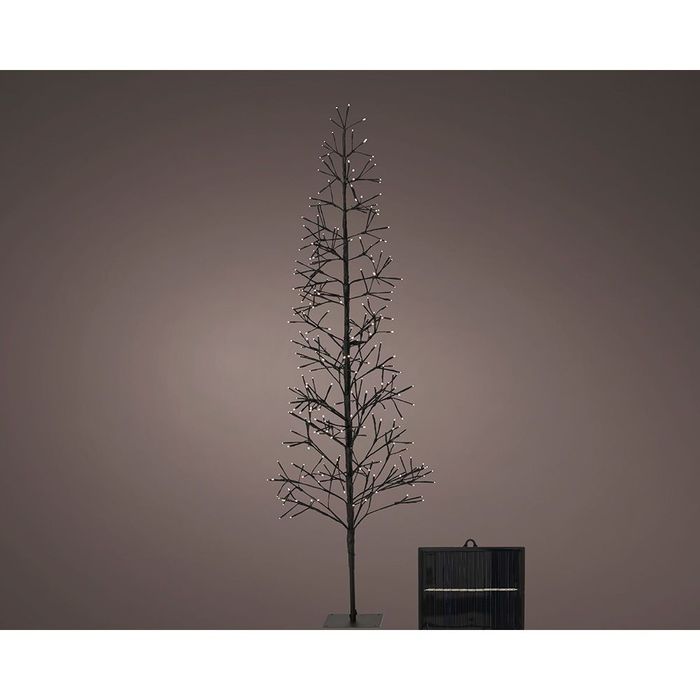Árvore microled solar, luz intermitente, 192 leds, branco quente.