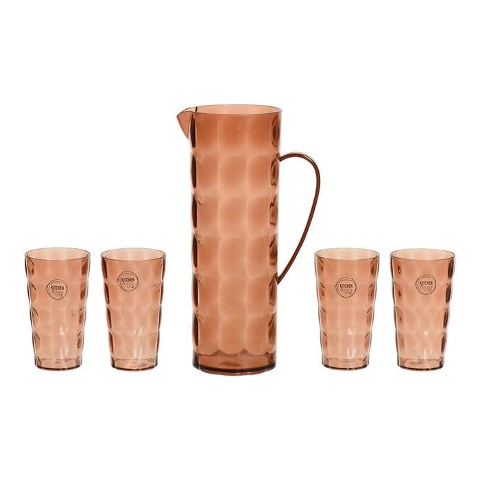Kit de garrafa e 4 copos 100% plástico reciclado
