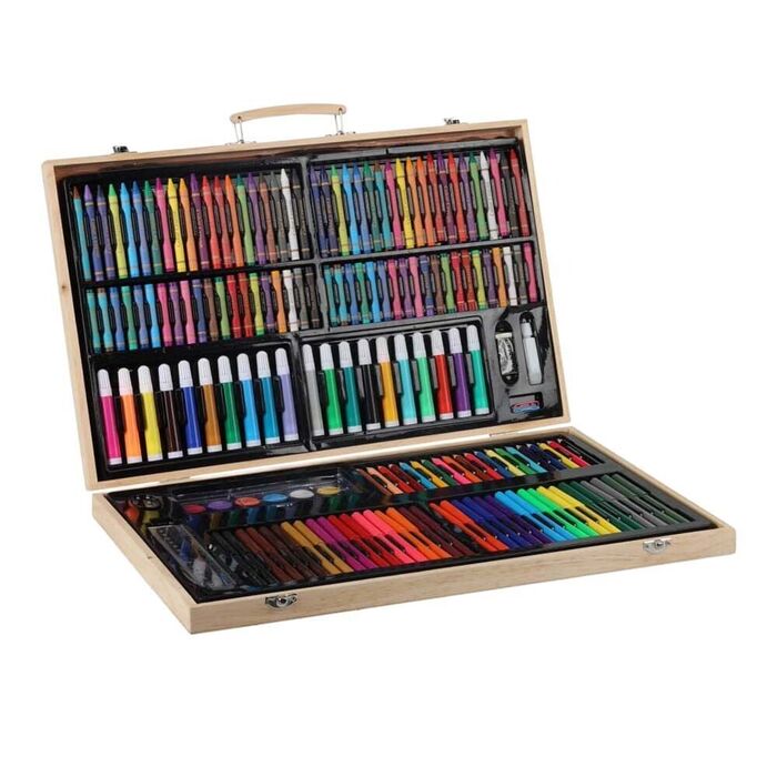Kit mala arte madeira 180 peças