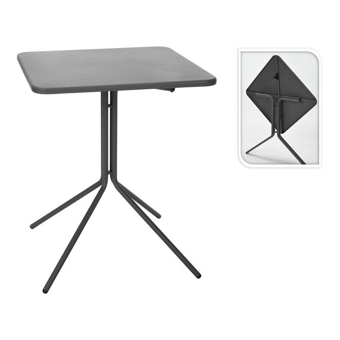 Mesa dobrável cinzento escuro, 58 x 58 x 70 cm