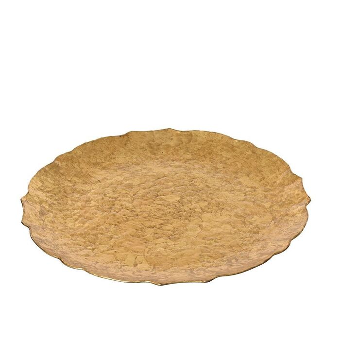 Prato decorativo em polipropileno dourado ø33 x 1,50 cm