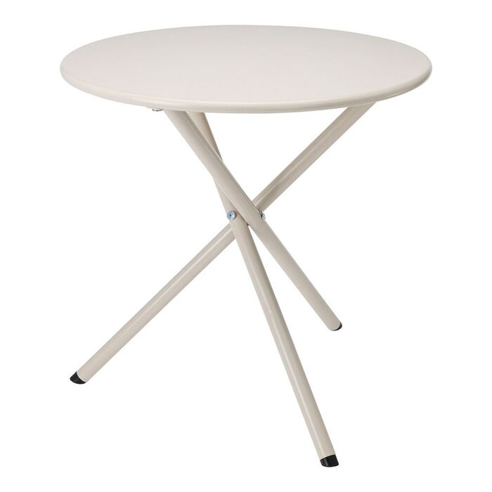 Mesa de aço dobrável, bege, ø48 x 48 cm