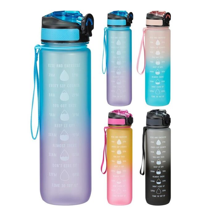 Garrafa esportiva de 1 l, cores variadas