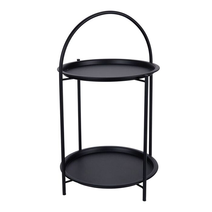 Mesa auxiliar metal preto ø40 x 66 cm