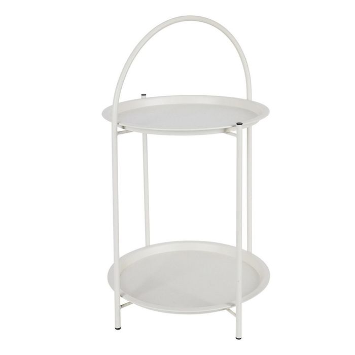 Mesa auxiliar de metal branco ø40 x 66 cm