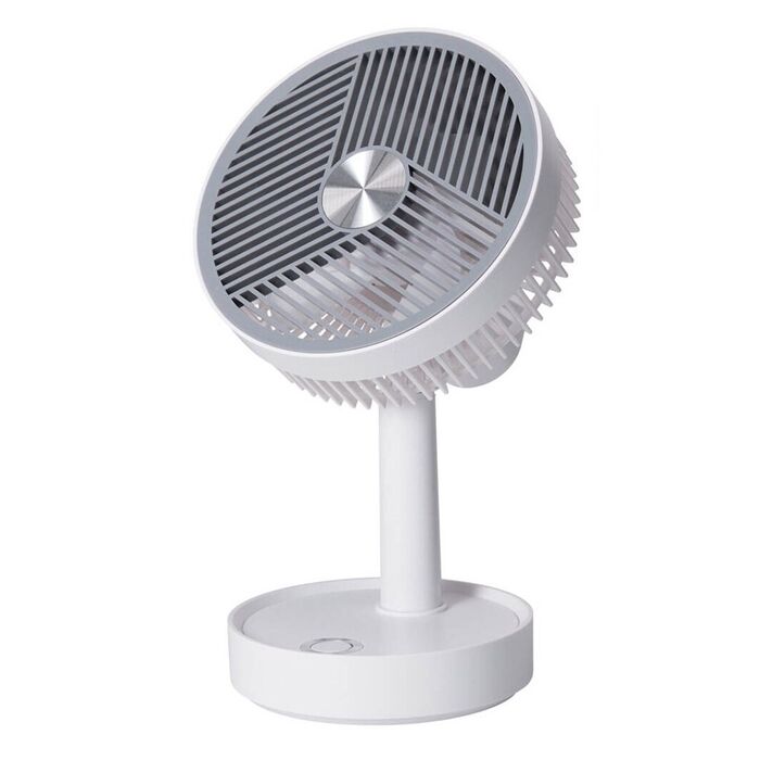 Ventilador de mesa recarregável, branco e cinzento, 3 velocidades, ø135 x 270 mm