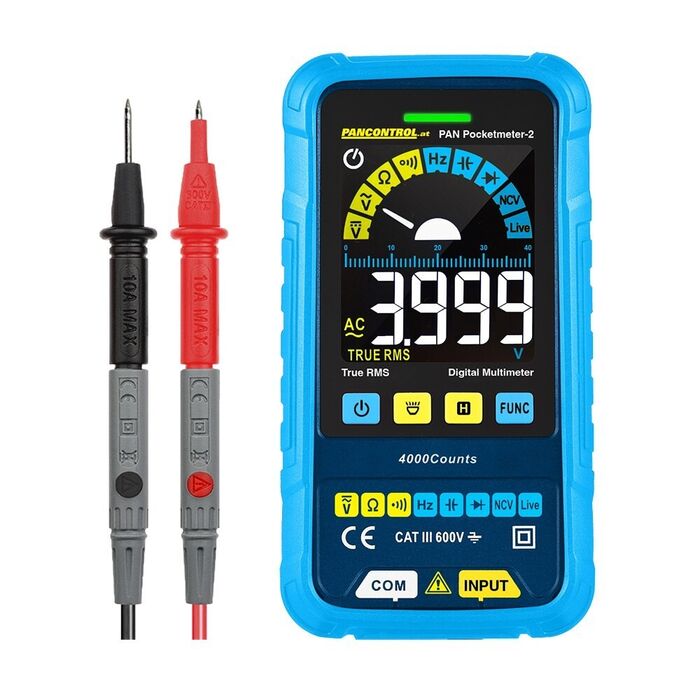 Multímetro de bolso pan pocketmeter-2 cat iii 600 v