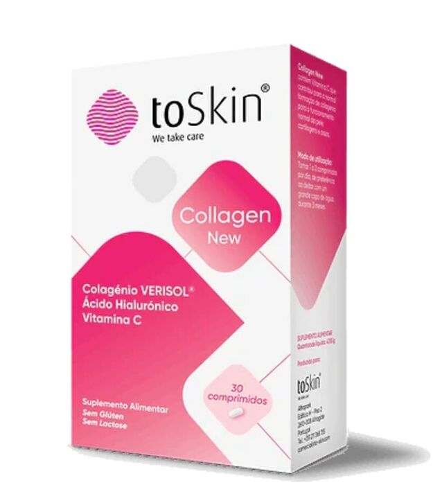 toSkin® Collagen New – Colagénio VERISOL®, Ácido Hialurónico e Vitamina C
