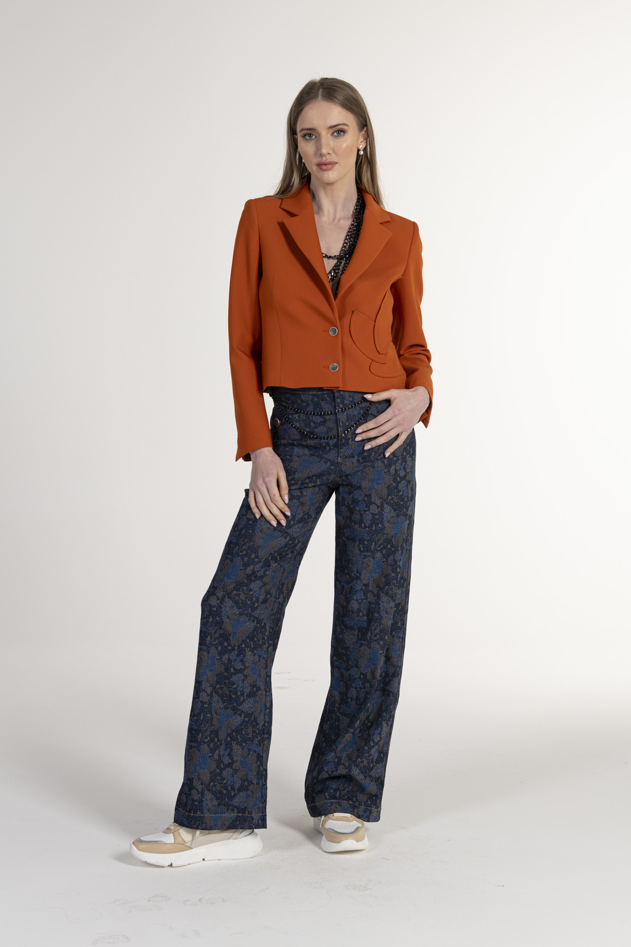 JEANS JACQUARD WIDE LEG