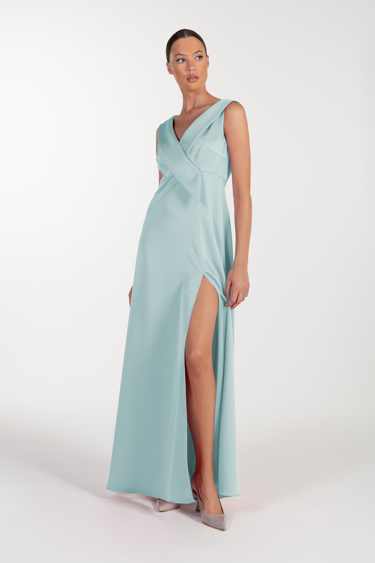 SATIN LONG DRESS