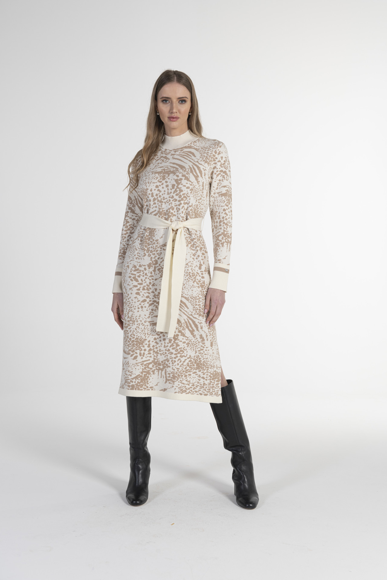 JACQUARD MIDI DRESS