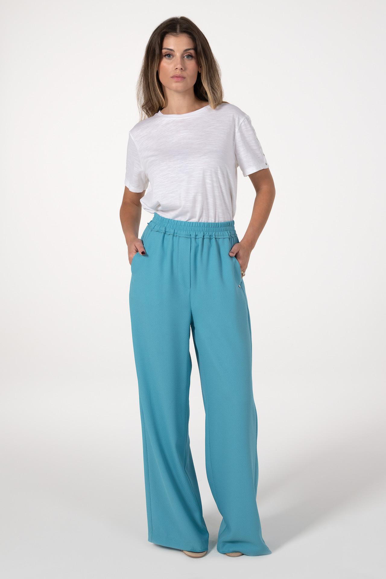STRAIGHT JACQUARD TROUSERS
