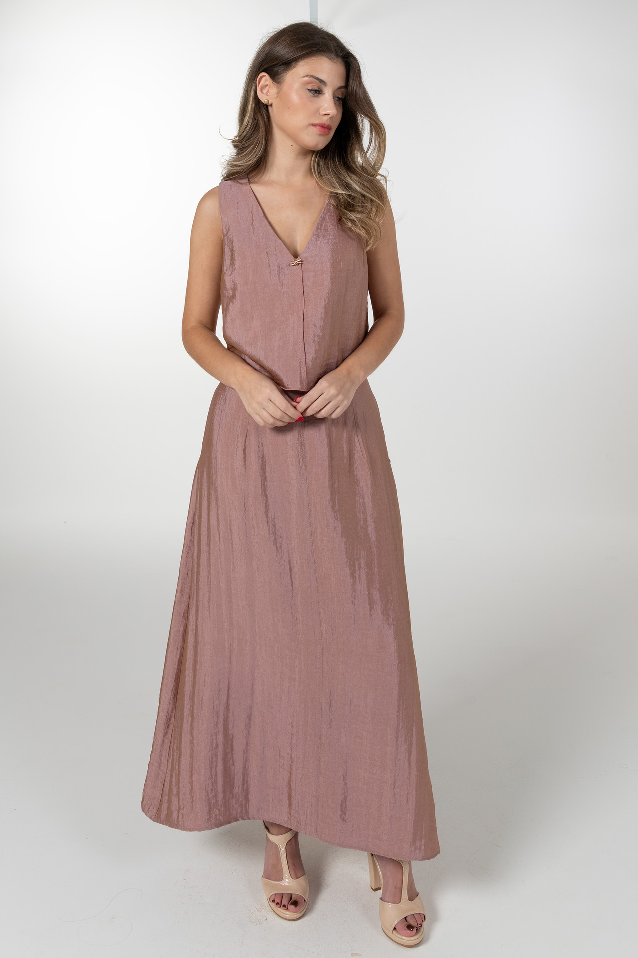 TOP DE ORGANZA COM EFEITO BICOLOR