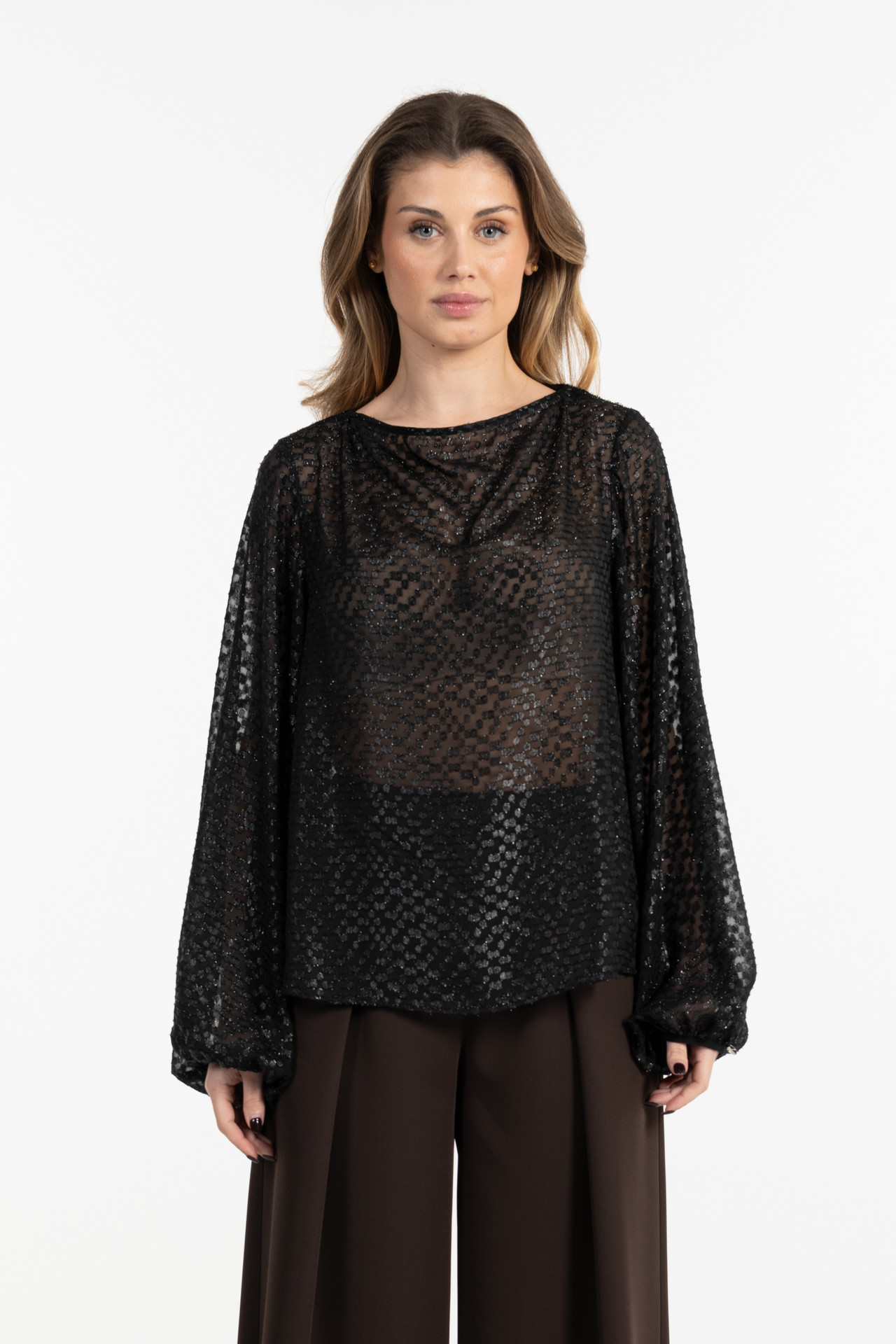 BLUSA COM TRANSPARÊNCIA