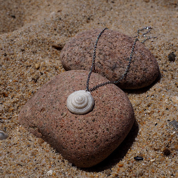 colar conchas grande fio prateado colecao tidal gems modelo 2 