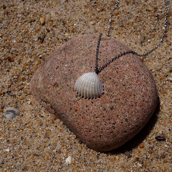 colar conchas fio prateado colecao tidal gems modelo 4