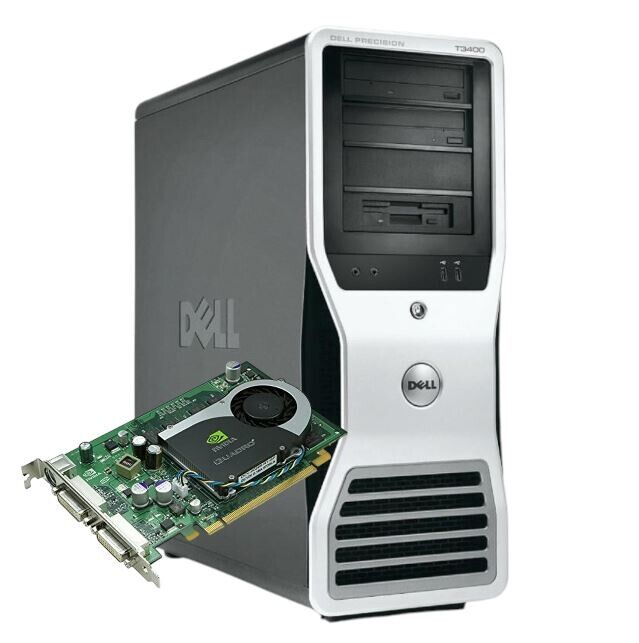 Dell Precision T3400 Workstation Recondicionada – Intel Core 2 Duo | 4GB RAM | 160GB HDD | NVIDIA Quadro FX1700 | Windows 7 Pro