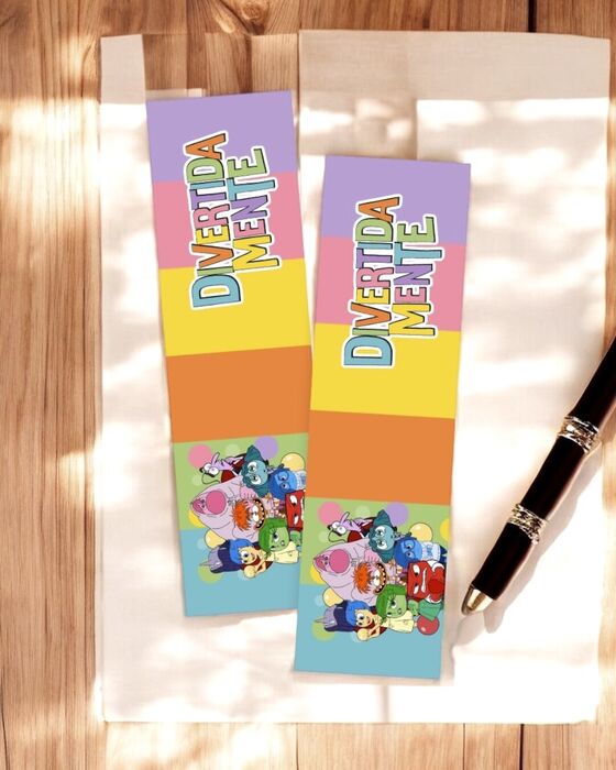Marcador de Página DivertidaMente – Personalizado com Nome