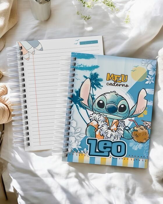 Caderno Stitch Personalizado com Nome