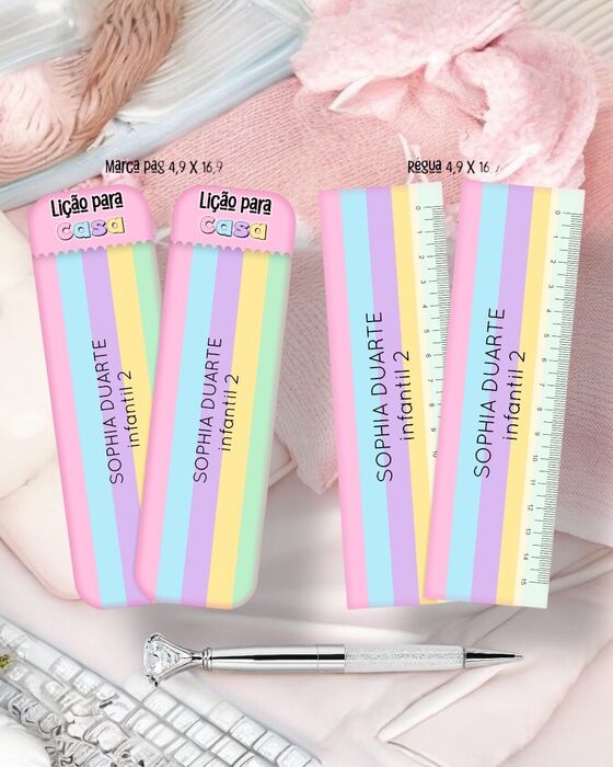 Marcadores de Página Candy personalizados com nome