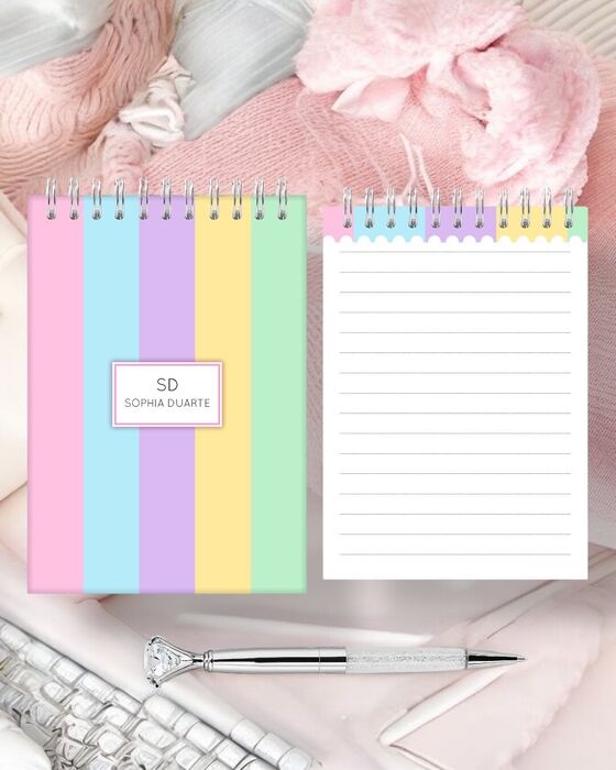 Bloco de Notas Candy personalizado com nome