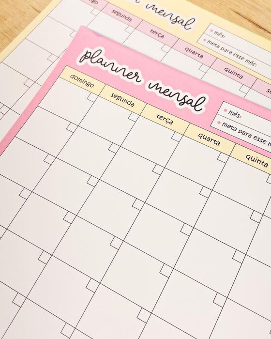 Planner Mensal Candy Colors