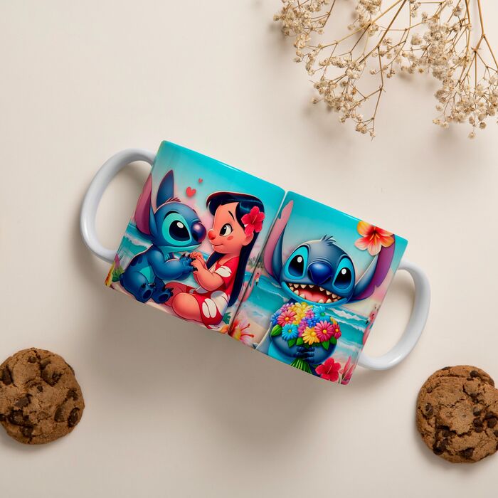 Caneca Personalizada do "Stitch e Lilo" com Nome