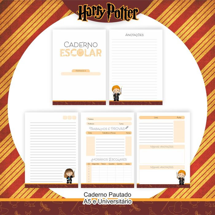 Caderno Personalizado 'Harry Potter' 