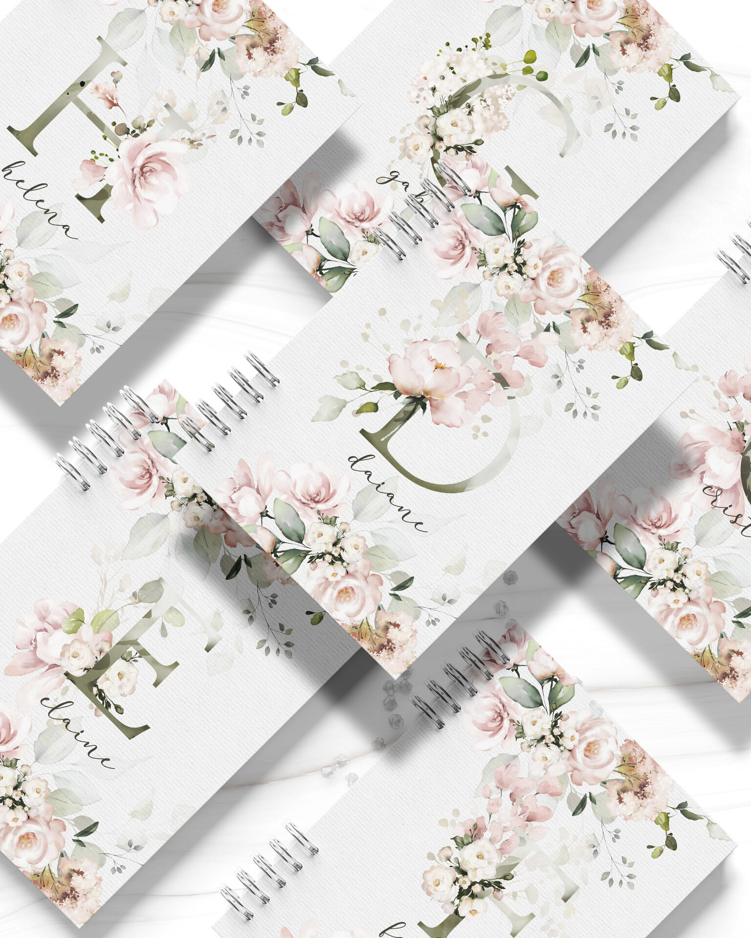 Caderno Alfabeto Floral Rosa 2