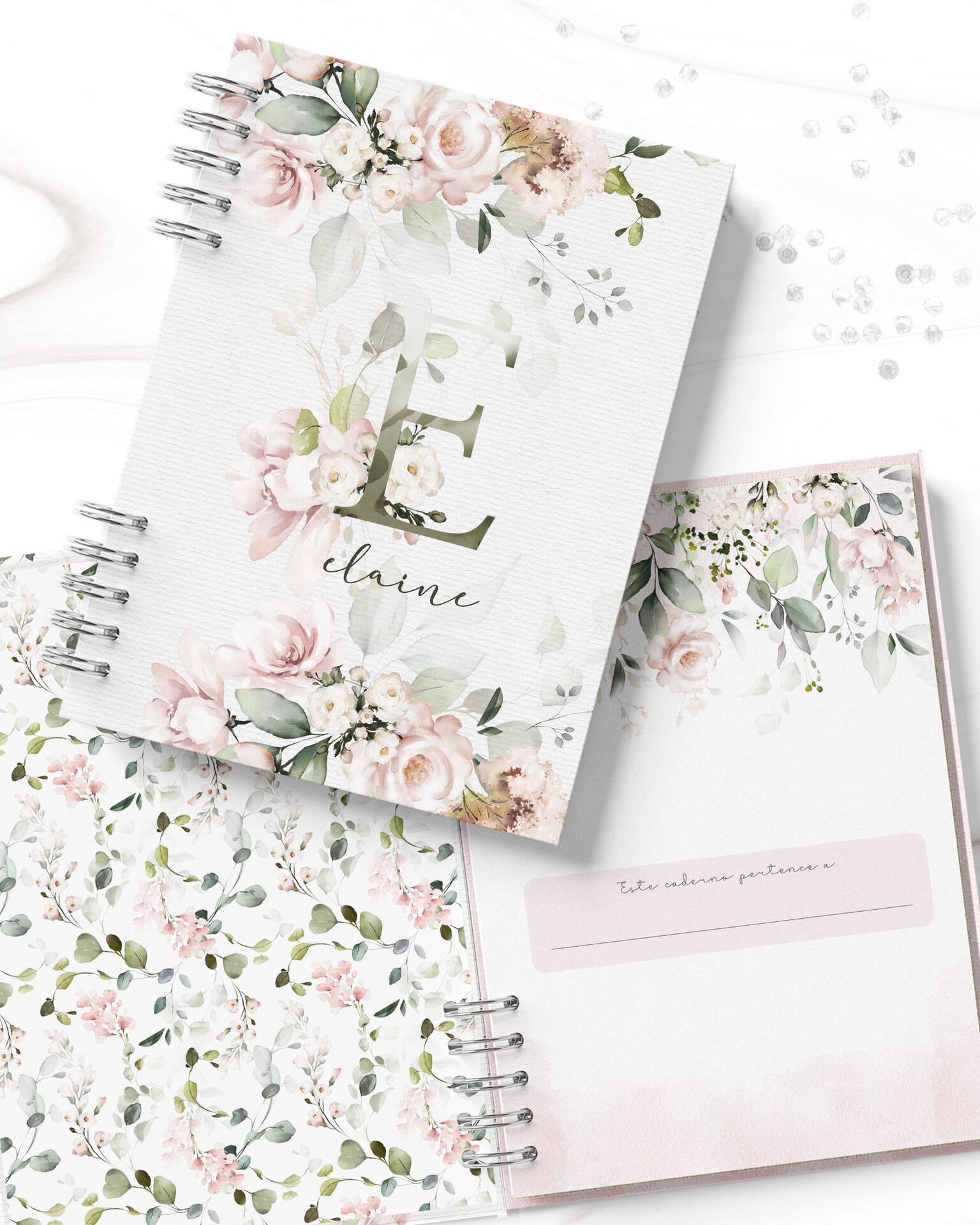 Caderno Alfabeto Floral Rosa 1