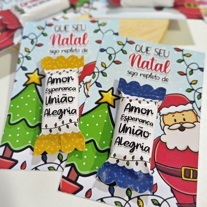 Cartão com chocolate tema *Natal*